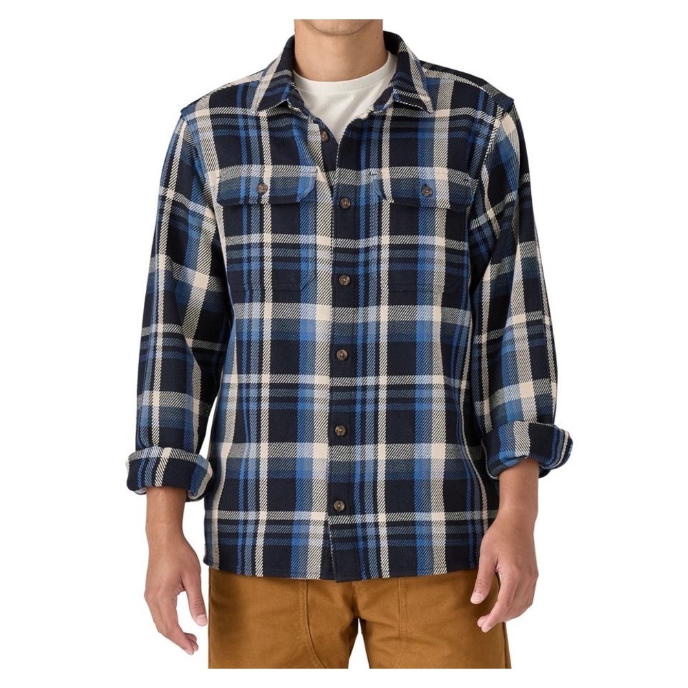 Patagonia Men's Fjord Loft Shirt Coastal Sunset Blue Organic Cotton NWOT Small